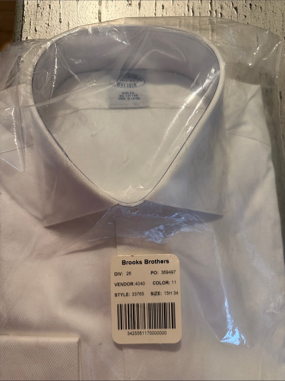Brooks Brothers White Dress Shirt - Classic Point Collar - Picture 2 of 4